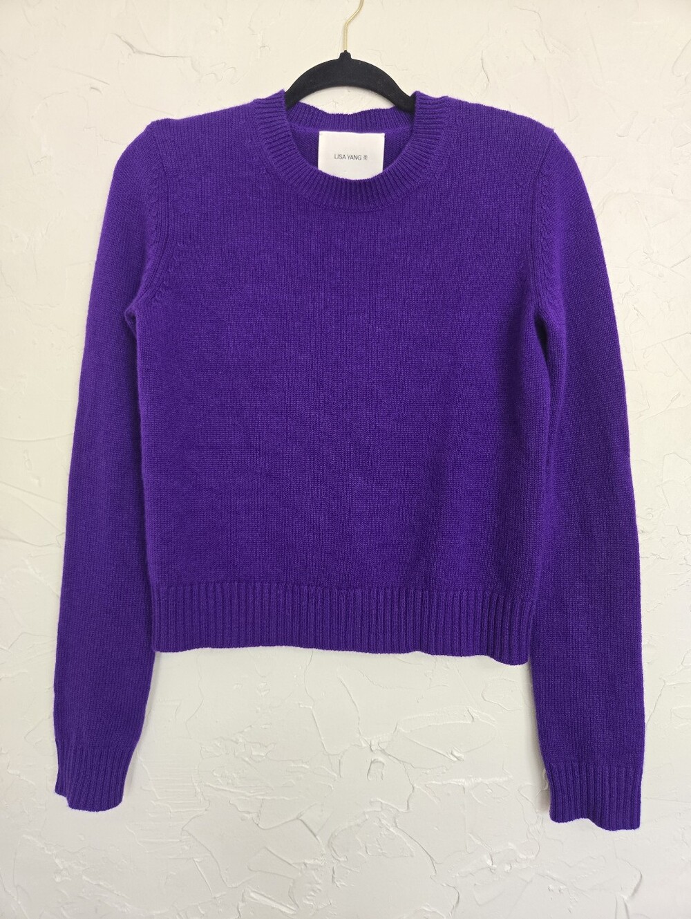Lisa Yang Cashmere Bright Purple Crewneck Sweater, XS - Picture 2 of 9